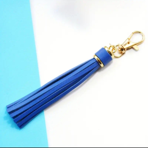 🆕️ Leather Tassel Keychain, 5.5” inch Pendant Charms, Handbag Phone Key - Picture 7 of 15